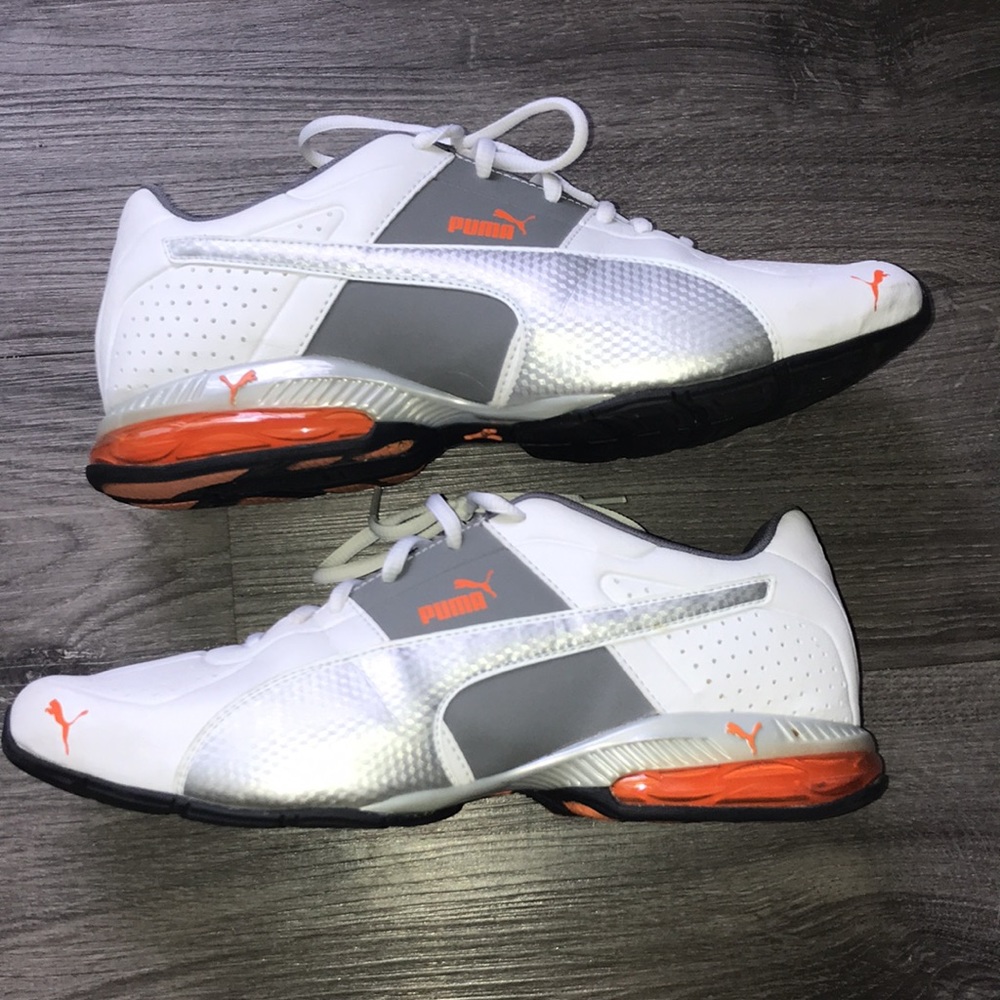 Men’s Puma Cell Surin 2 | US 10.5 | Orange, White, Silver, & Gray Sneakers